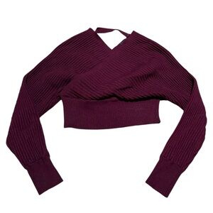 Elegant Burgundy Cropped Sweater
